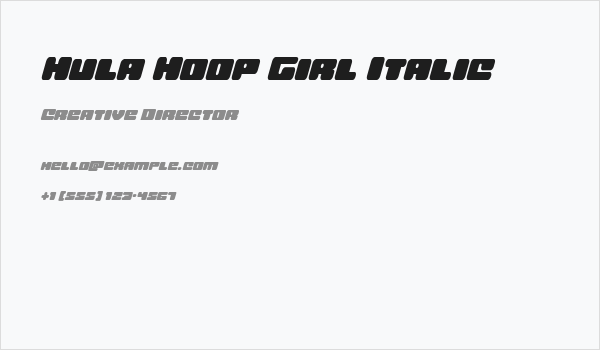 Hula Hoop Girl Italic Business Card