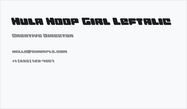 Hula Hoop Girl Leftalic Business Card