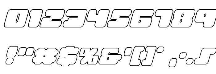 Hula Hoop Girl Outline Italic Font OTHER CHARS