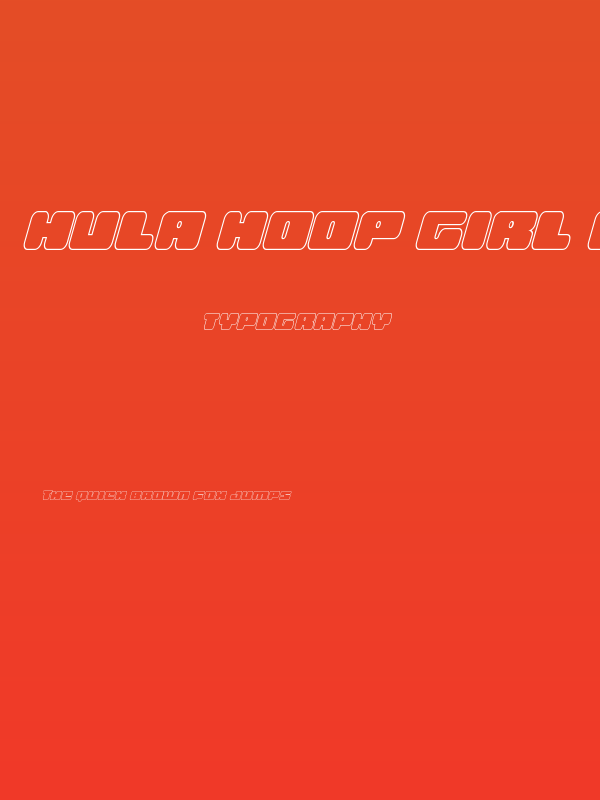 Hula Hoop Girl Outline Italic Poster