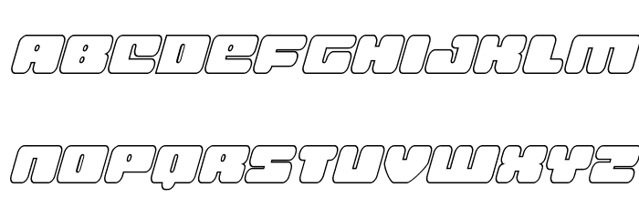 Hula Hoop Girl Outline Italic Font LOWERCASE