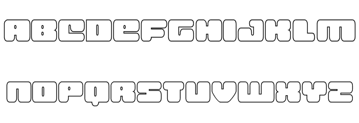 Hula Hoop Girl Outline Font LOWERCASE