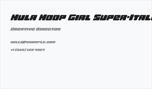 Hula Hoop Girl Super-Italic Business Card