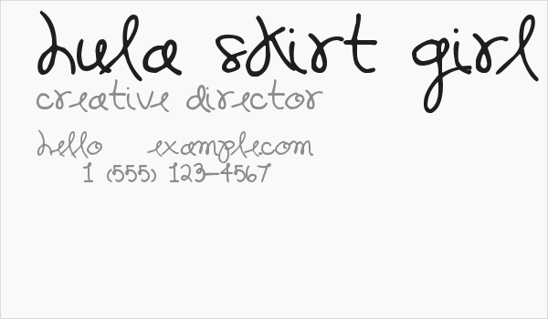 Hula Skirt Girl Business Card