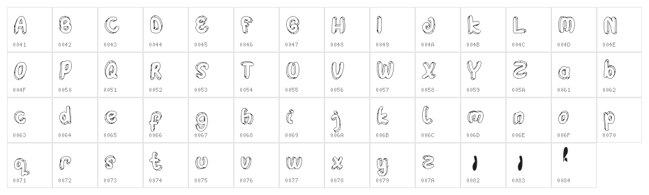 Hulahop Character Map