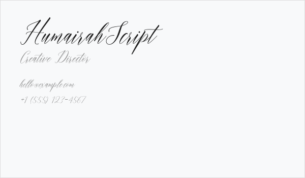 HumairahScript Business Card