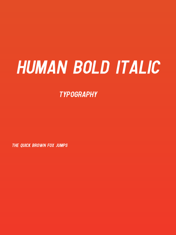 Human Bold Italic Poster