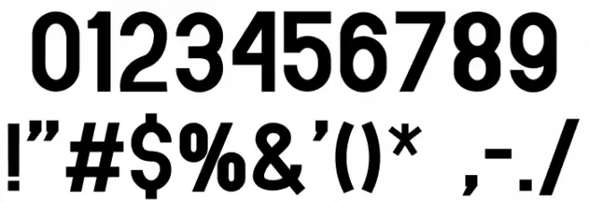 Human Bold Font OTHER CHARS