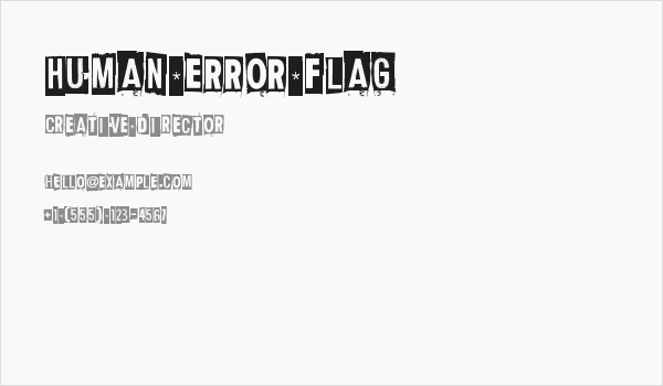 Human Error Flag Business Card