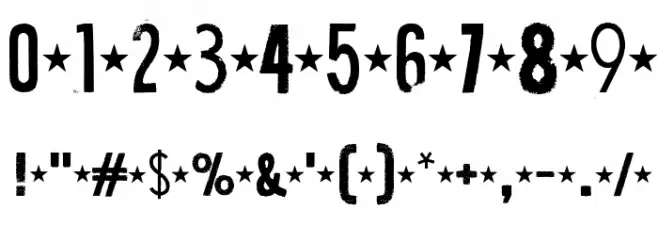 Human Error Star Font OTHER CHARS