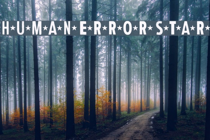 Human Error Star Font examples
