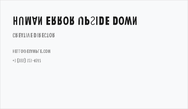 Human Error Upside Down Business Card