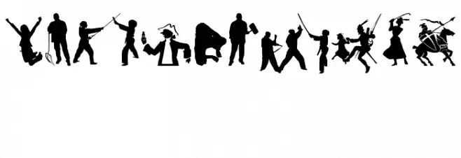Human Silhouettes Free Eight Font OTHER CHARS