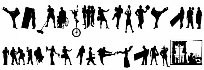 Human Silhouettes Free Eight 字体 大写