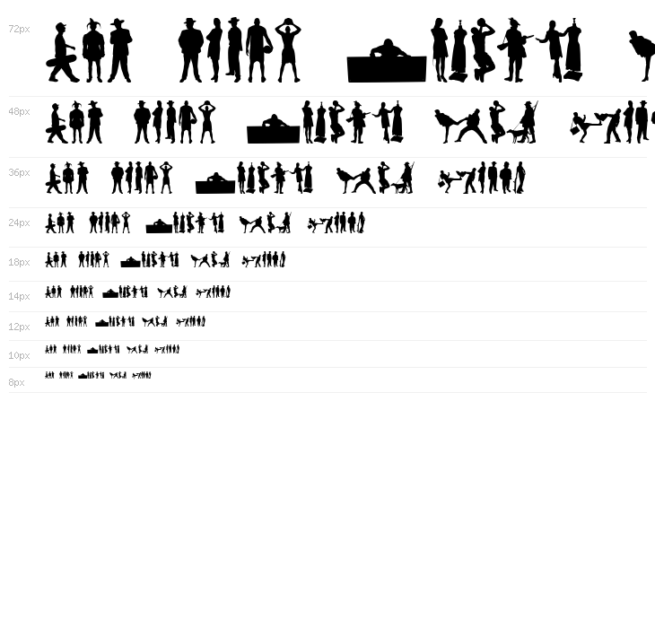 Human Silhouettes Free Eight Waterfall