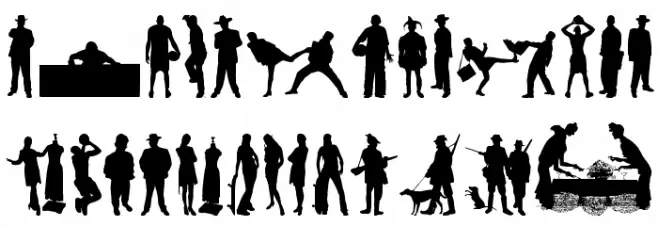 Human Silhouettes Free Eight फ़ॉन्ट लोअरकेस