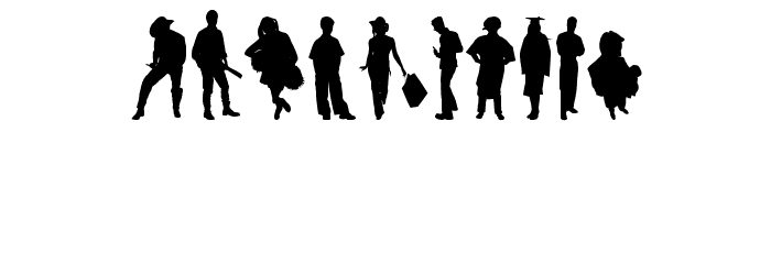 Human Silhouettes Free Five Font OTHER CHARS
