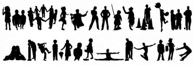Human Silhouettes Free Five 字体 大写