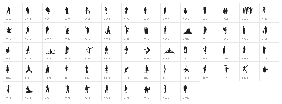 Human Silhouettes Free Five Character Map