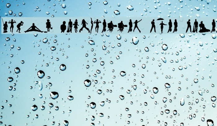 Human Silhouettes Free Five Font examples