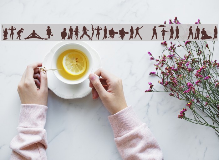 Human Silhouettes Free Five Font examples