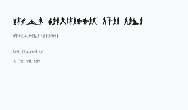 Human Silhouettes Free Five Business Card