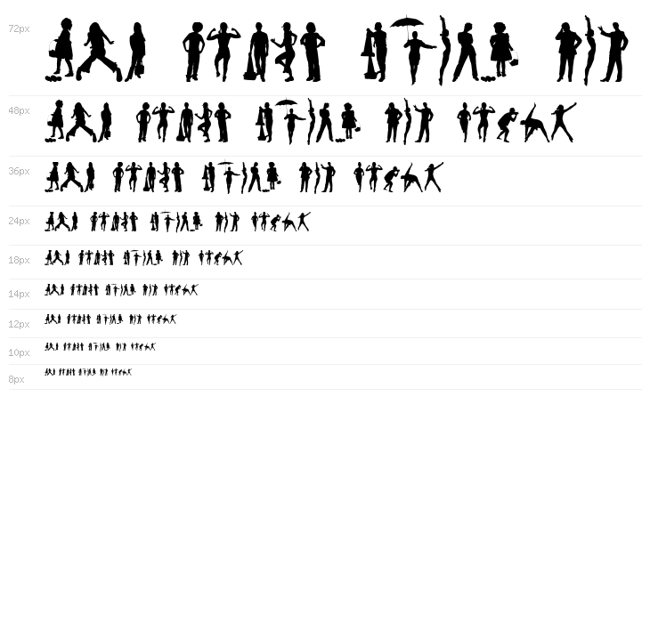 Human Silhouettes Free Five Waterfall