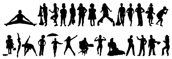 Human Silhouettes Free Five Font LOWERCASE
