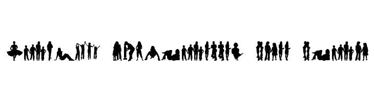 Human Silhouettes Free Four  Free Fonts Download