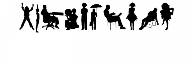 Human Silhouettes Free Four Font OTHER CHARS