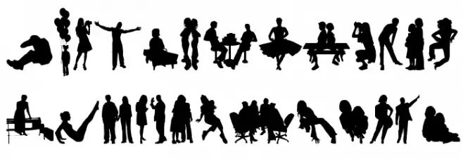 Human Silhouettes Free Four 字体 大写