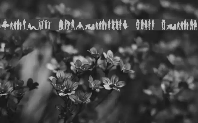 Human Silhouettes Free Four Font examples