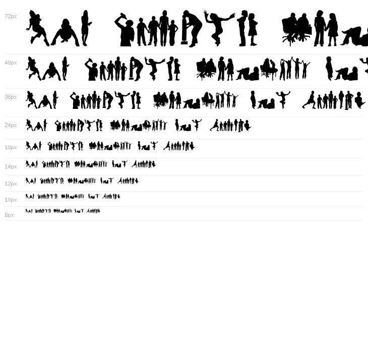 Human Silhouettes Free Four Waterfall