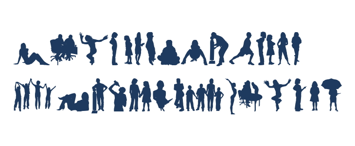 Human Silhouettes Free Four Lowercase