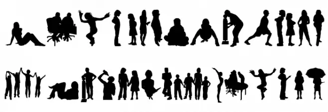 Human Silhouettes Free Four Caratteri MINUSCOLO