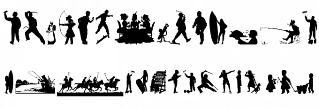 Human Silhouettes Free Nine फ़ॉन्ट अपरकेस