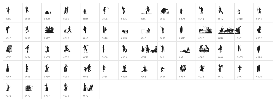 Human Silhouettes Free Nine Character Map