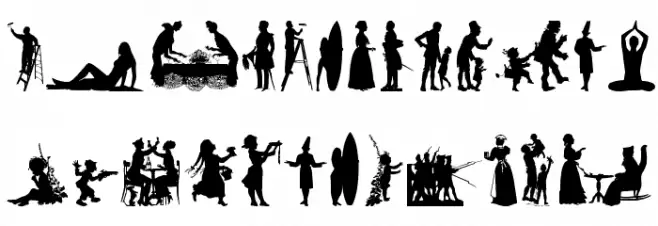 Human Silhouettes Free Nine フォント 小文字