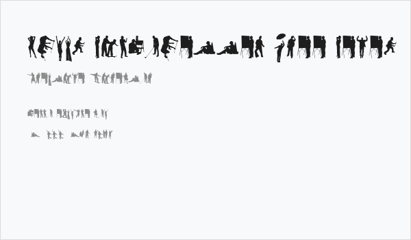 Human Silhouettes Free Seven Business Card