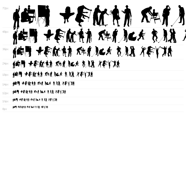 Human Silhouettes Free Seven Waterfall