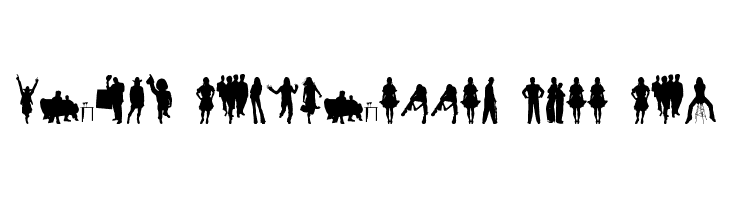 Human Silhouettes Free Six  Free Fonts Download