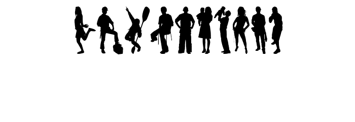 Human Silhouettes Free Six Font OTHER CHARS
