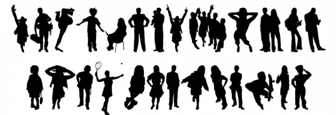 Human Silhouettes Free Six फ़ॉन्ट अपरकेस