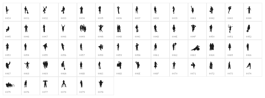 Human Silhouettes Free Six Character Map