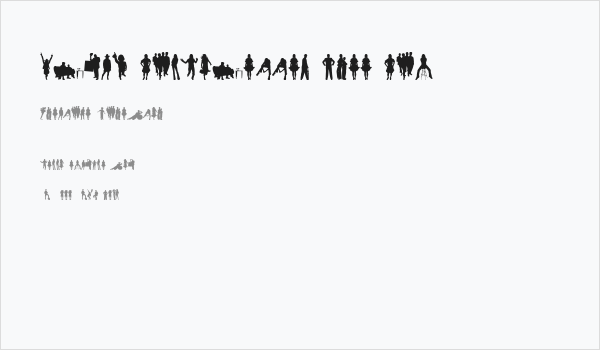 Human Silhouettes Free Six Business Card