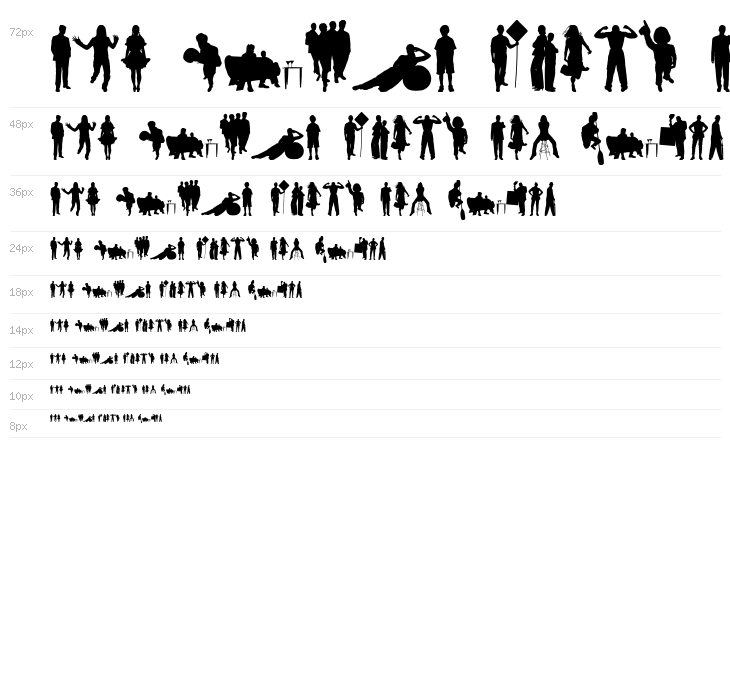 Human Silhouettes Free Six Waterfall