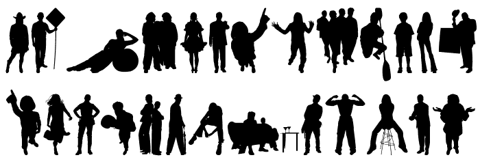 Human Silhouettes Free Six Font LOWERCASE
