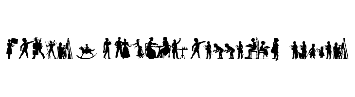 Human Silhouettes Free Ten  Frei Schriftart Herunterladen