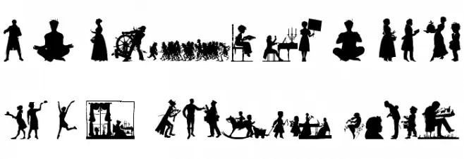 Human Silhouettes Free Ten 字体 大写