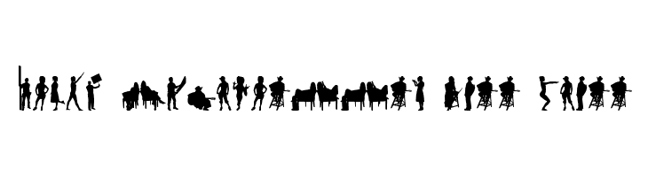 Human Silhouettes Free Three  नि: शुल्क फ़ॉन्ट्स डाउनलोड